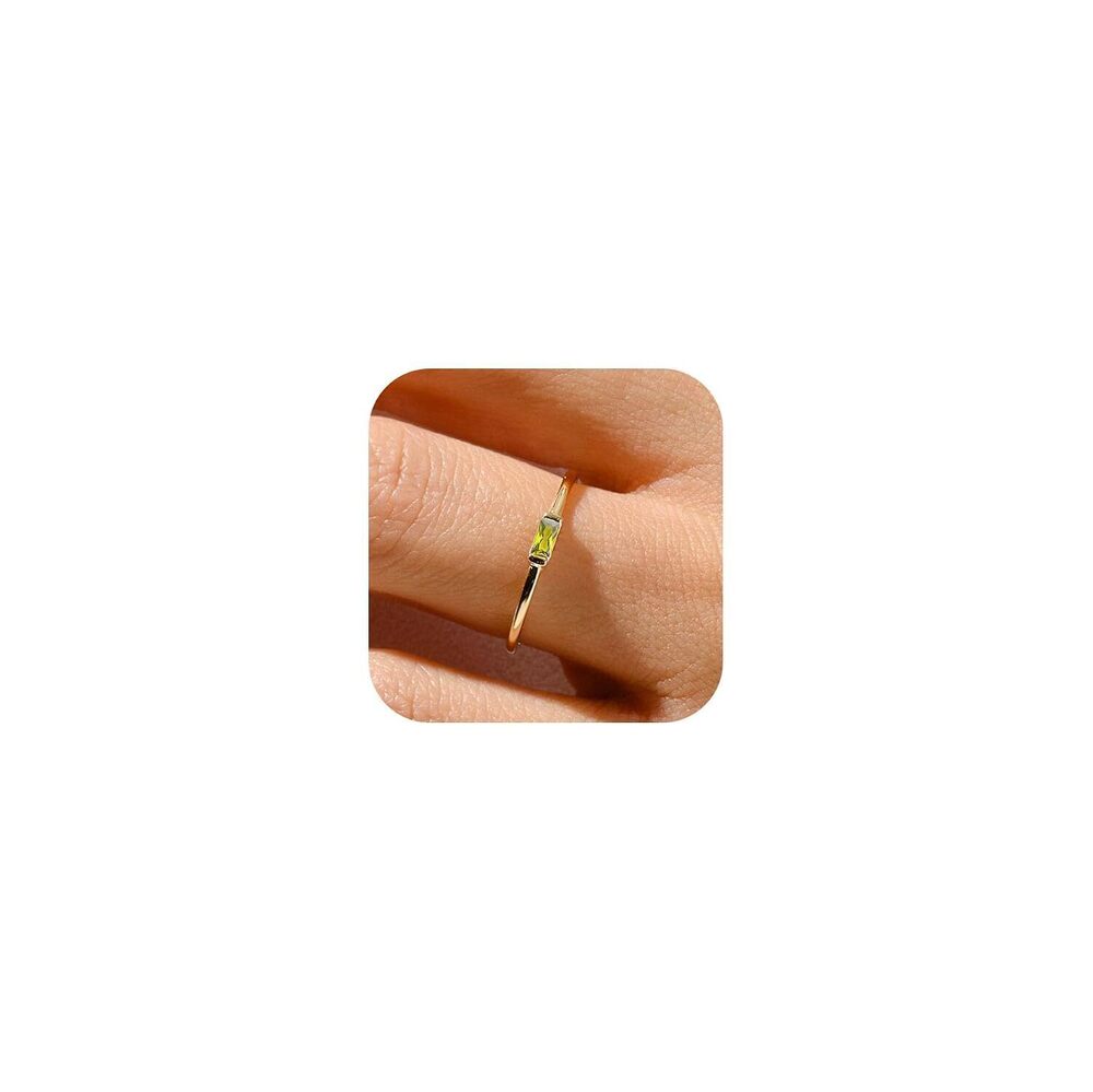 Birthstone Gold Rings for Women Non Tarnish Gold Stackable Ring